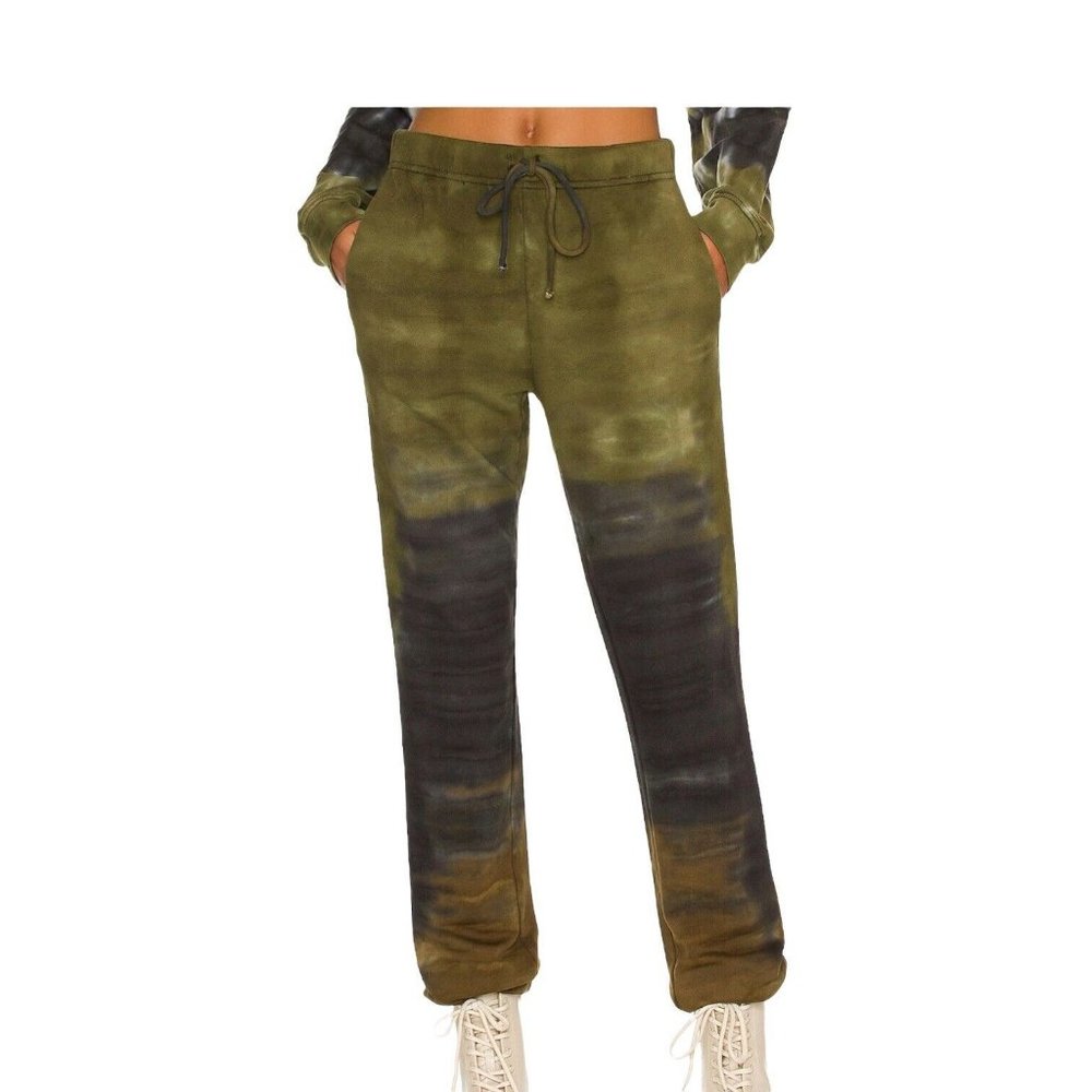 Cotton Citizen Milan Tie Dye Green Moss Ombré Sweatpants M